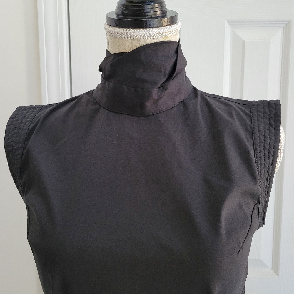 Piazza Sempione Black High Neck Top Minimalist Designer‎ Blouse Size 40 - Picture 4 of 11